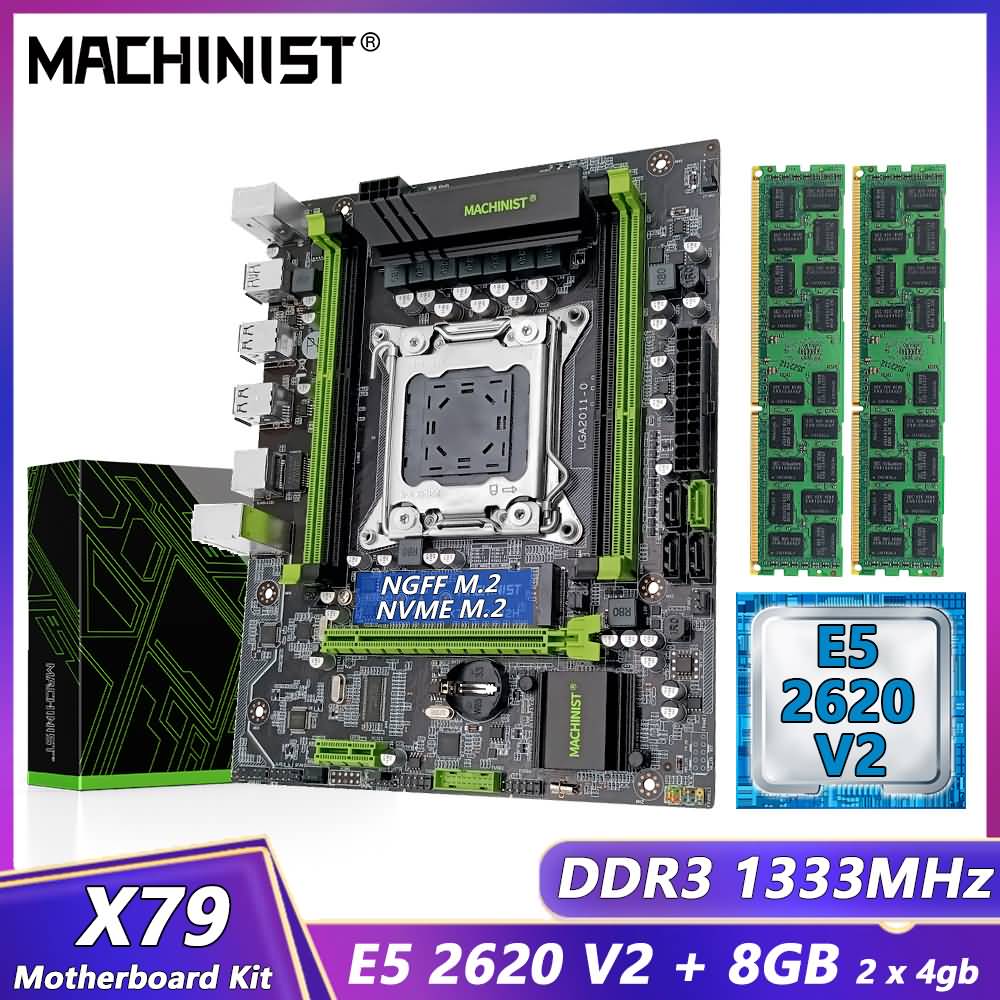 MACHINIST X79 Motherboard Combo Kit with Intel Xeon E5 2620 V2 CPU and