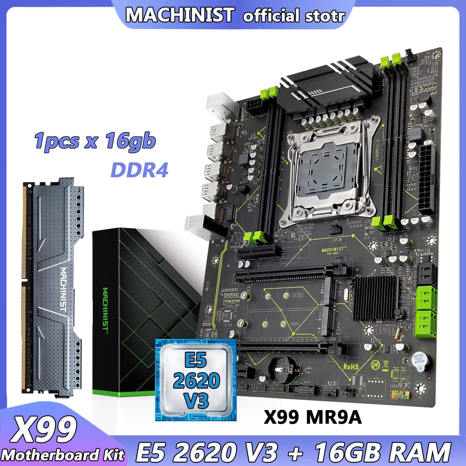Buy Machinist X99 Motherboard With Xeon E5 2620 V3 CPU Online!