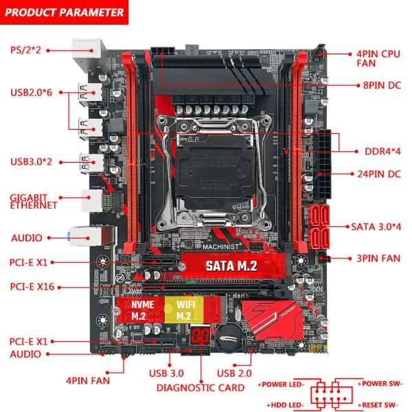 Buy Machinist X99 Motherboard Kit Set With Xeon E5 2670 V3 Cpu And 32gb
